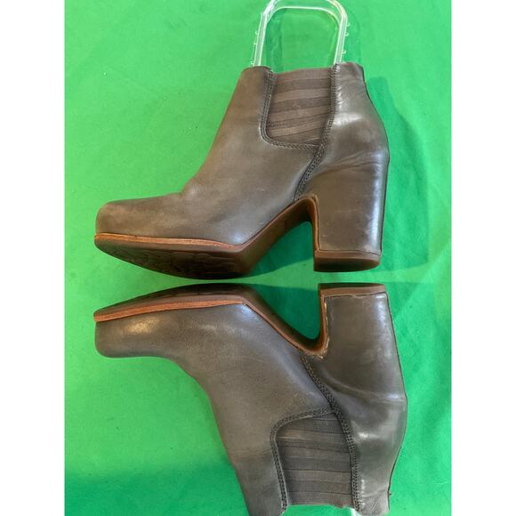 Kork-Ease Women's Gray Leather Shirome Platform Bootie Size 8M Boho - Picture 10 of 15